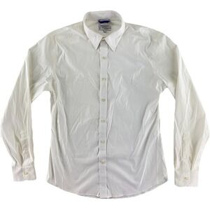 Teddy Stratford Zip Fit Shirt Mens Size 3 White Long Sleeve